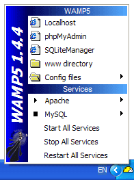 WAMP toolbar
